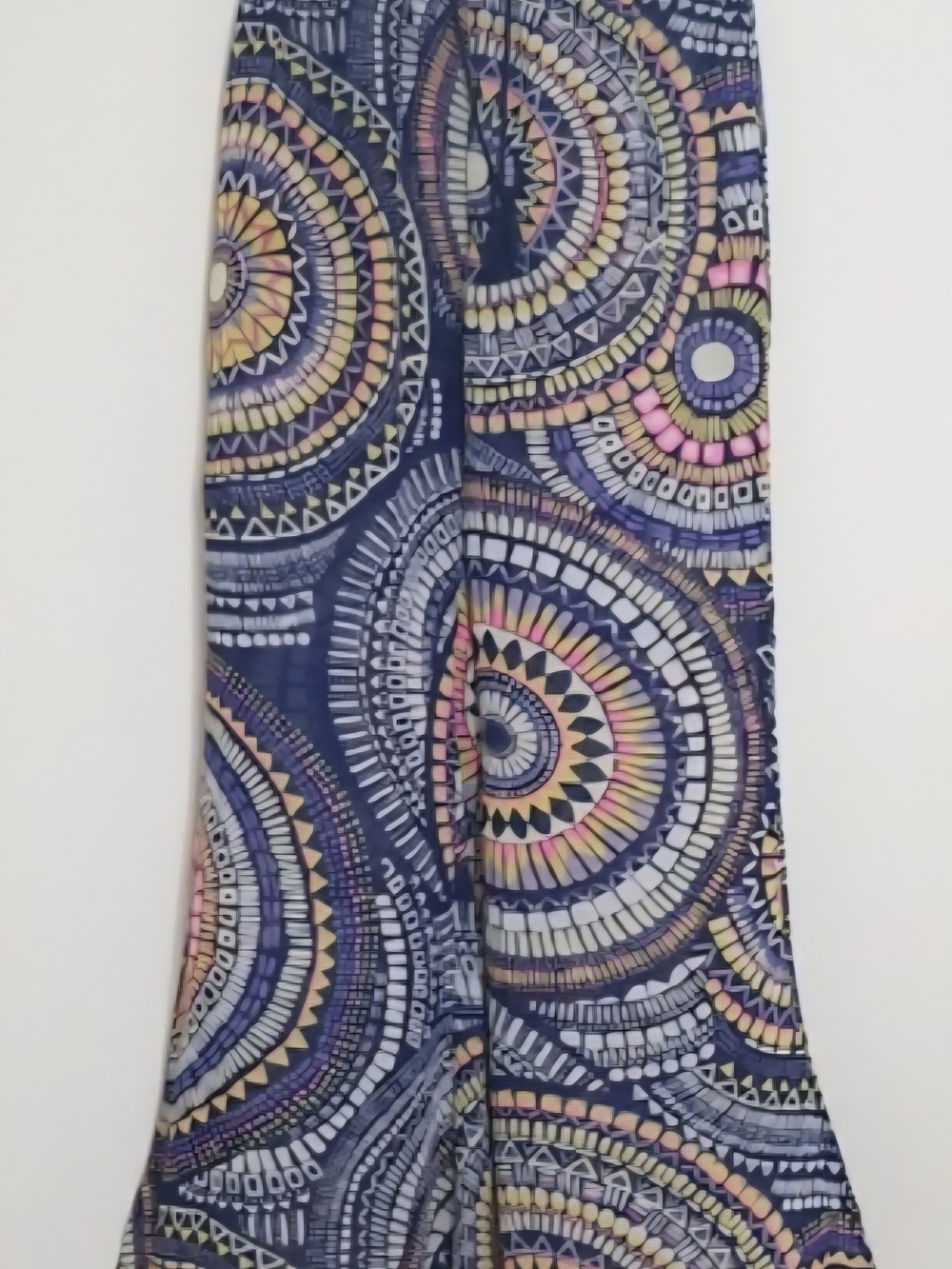 Ocean Drive Navy Maxi Skirt with Yellow Pink and Purple Dots Sm